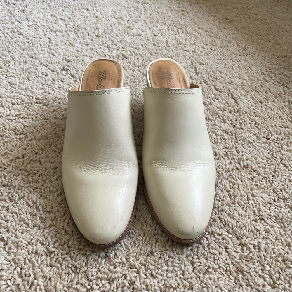 Madewell Harper Mule in antique canvas white